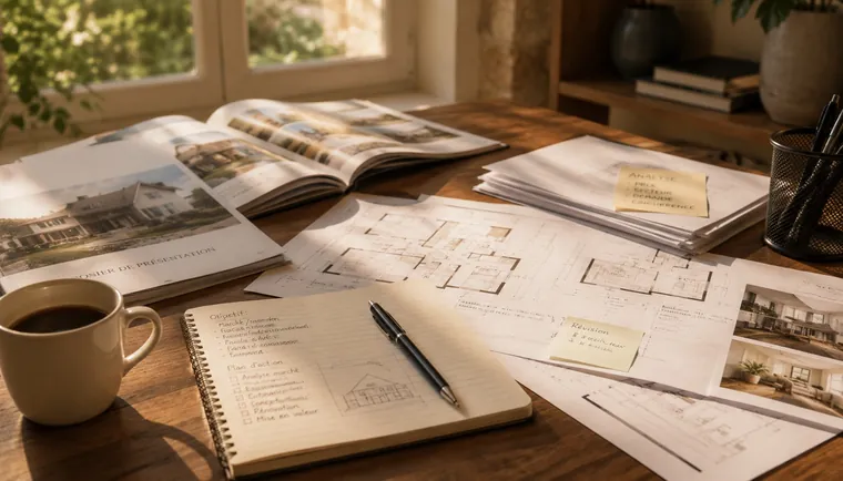 Documents, plans et notes réunis pour comprendre un projet immobilier